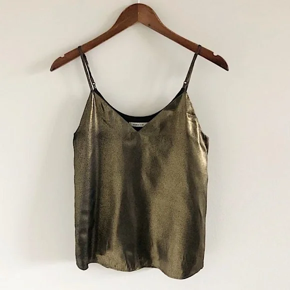 Aritzia Babaton Gold Metallic Tank Top S - Picture 5 of 7